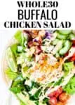 This paleo and whole30 buffalo chicken salad is packed with so much flavor and is perfect for a quick whole30 lunch. The homemade buffalo mayo dressing is to die for... the whole family will love it! The Movement Menu || #paleosalad #whole30salad via @themovementmenu