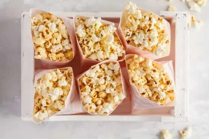 Popcorn snacks in bags