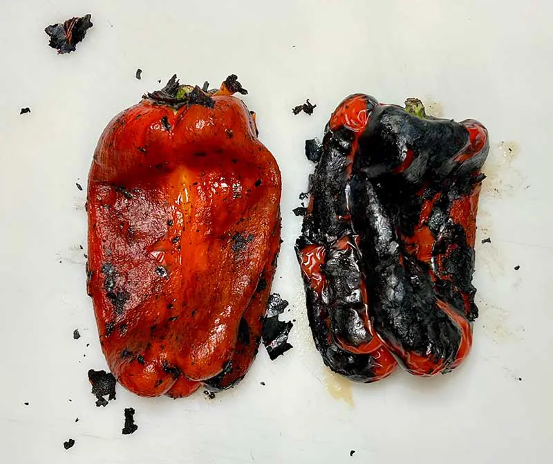 Peel and clean the peppers with your fingers