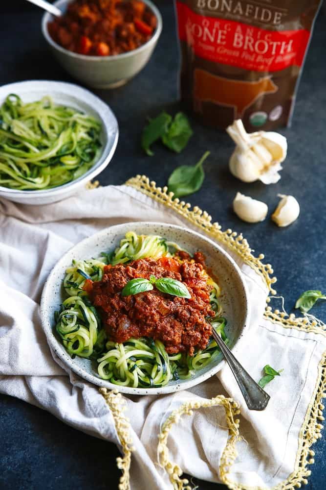 Whole30 Zucchini Noodle Bolognese