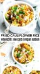 fried cauliflower rice in a white bowl