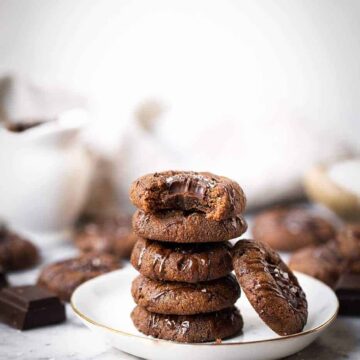 Double Chocolate Vegan Thumbprint Cookies that are so easy to make and are the perfect treat year round.