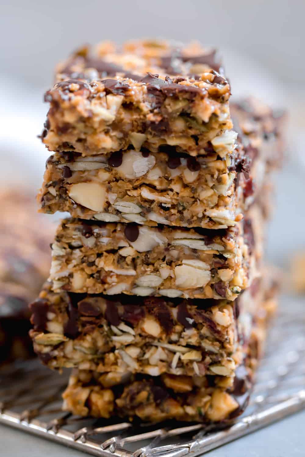 Close up of stacked granola bars