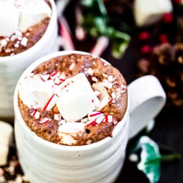 An easy paleo peppermint marshmallows recipe with dairy free hot chocolate that’s perfect for the holidays. Easy paleo marshmallows made with Vital Proteins gelatin. #marshmallows #paleo #dairyfree