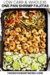 shrimp fajitas in a sheet pan with cauliflower rice and peppers