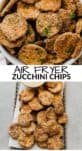 bowl of air fryer zucchini chips with parsley on top