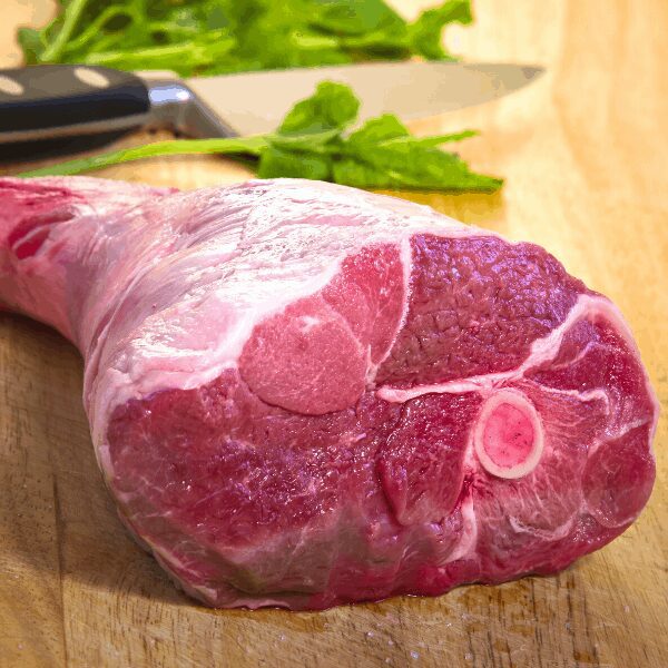 Half leg of lamb raw