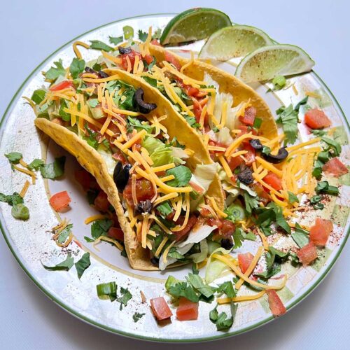 Chicken tacos with hidden veggies served on a plate